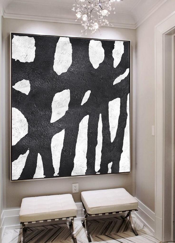 Minimal Black and White Painting #MN1A - Click Image to Close